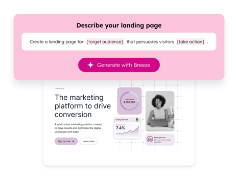 HubSpot Content Hub landing page editor