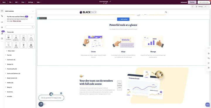HubSpot Content Hub website builder