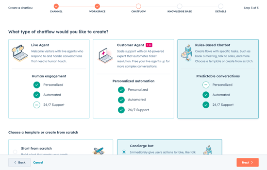 HubSpot Service Hub chatbot and help