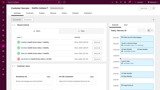 HubSpot Service Hub customer success workspace