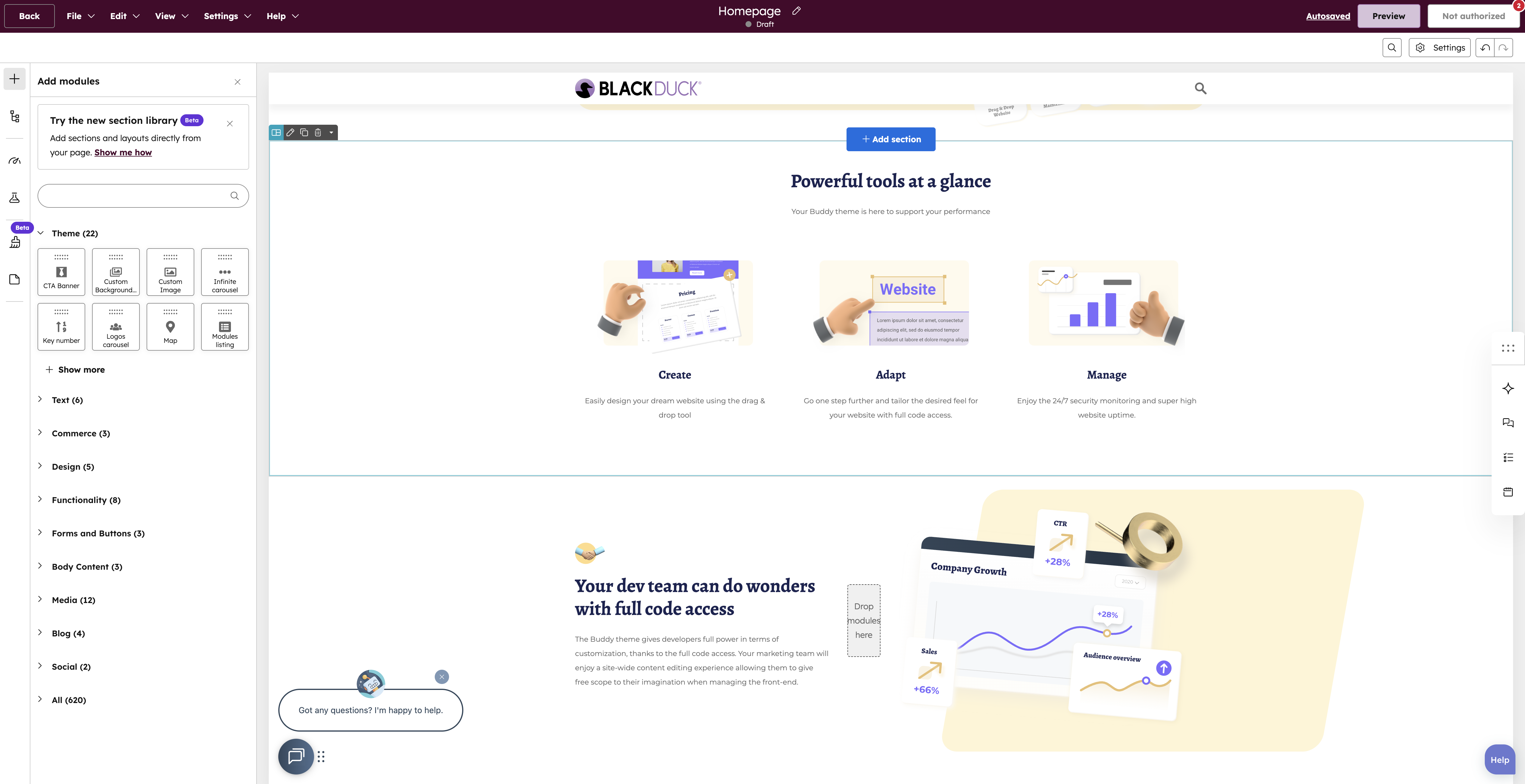 HubSpot Content Hub - kreator strony