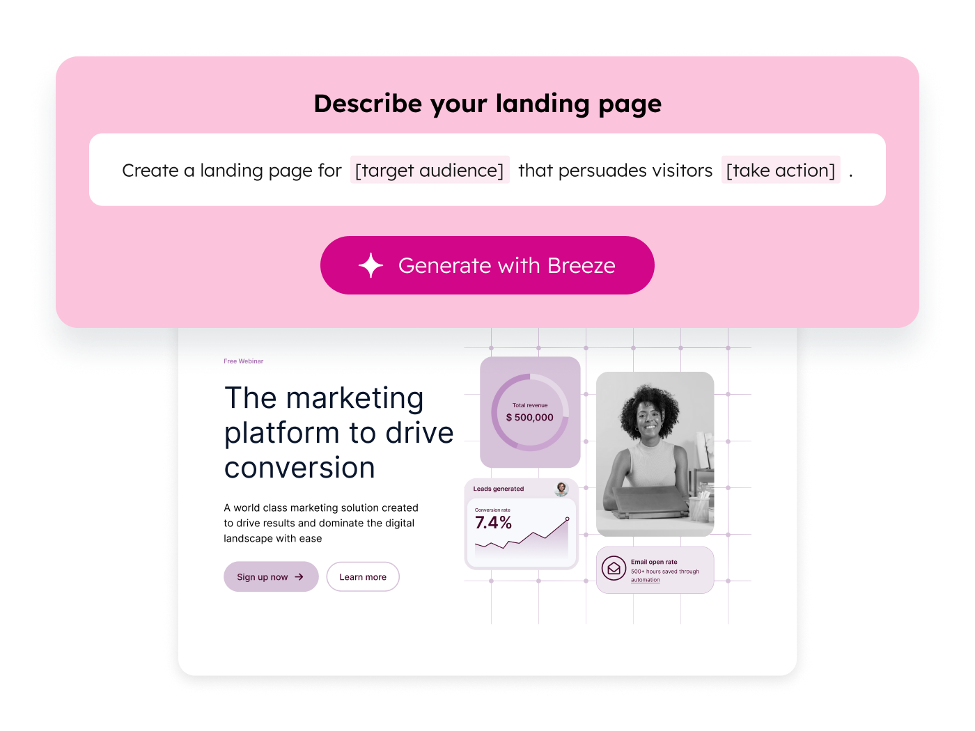 HubSpot Content Hub landing page editor
