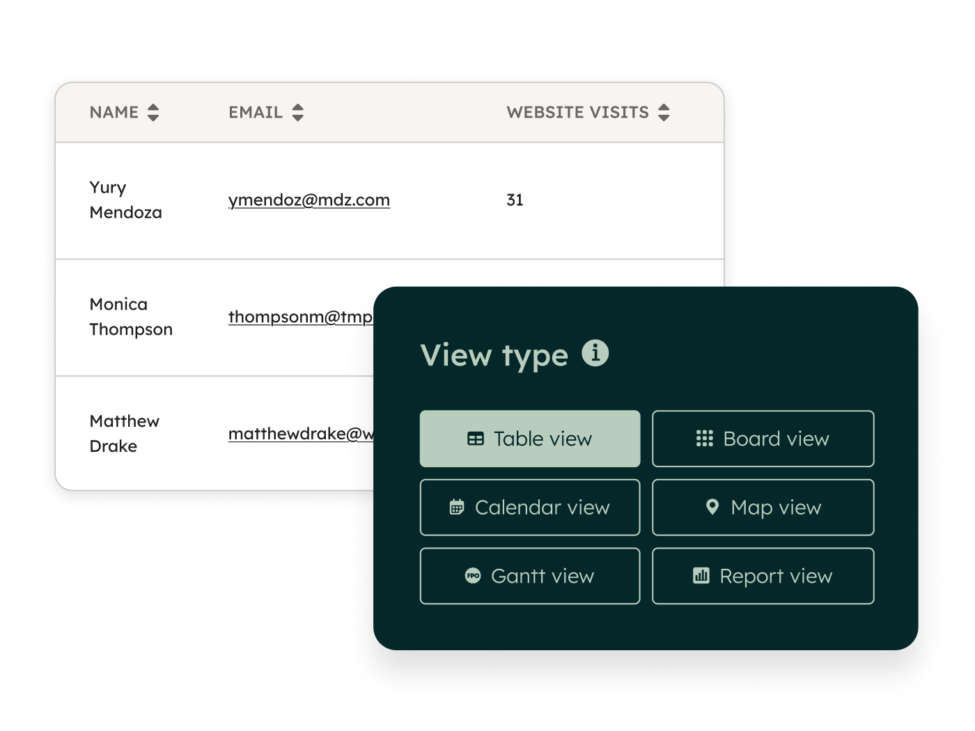 HubSpot flexible CRM views